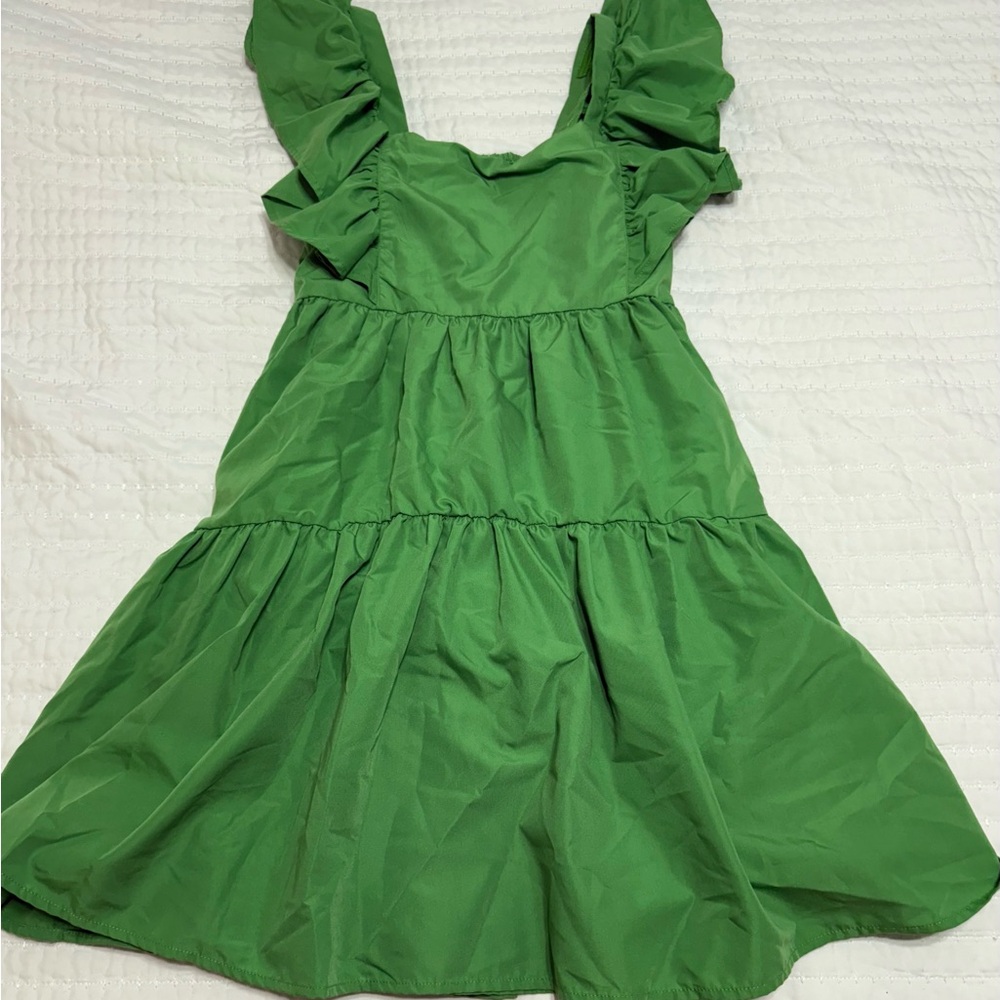 Green Ruffled Boutique Dress